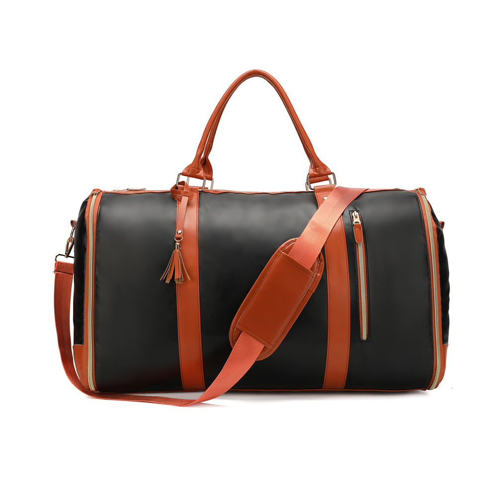 Water-Resistant Garment Duffle Bag Duffle Bag PU Leather Travel Bag