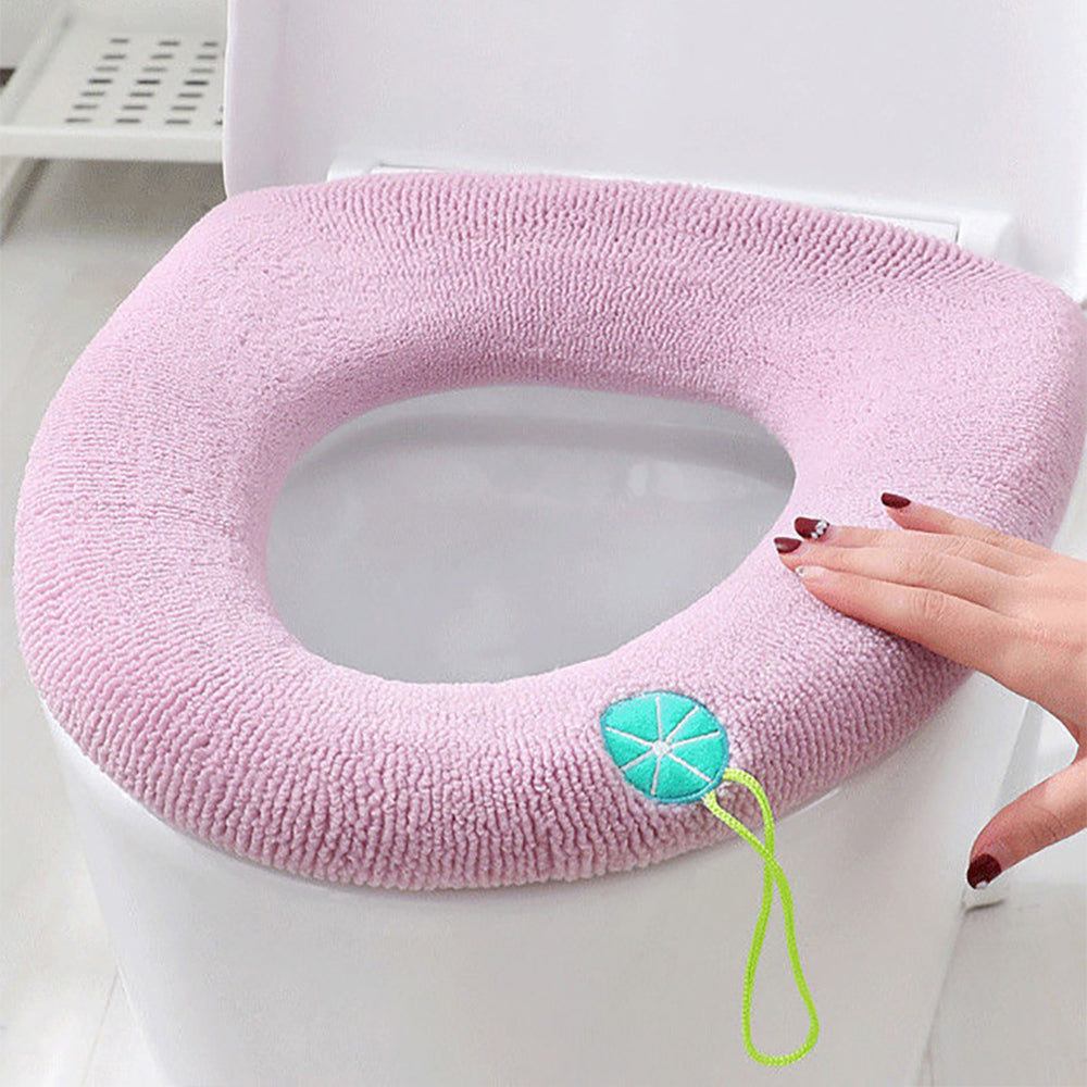 4PCS Winter Warm Soft Washable Toilet Seat Closestool Cover Pad