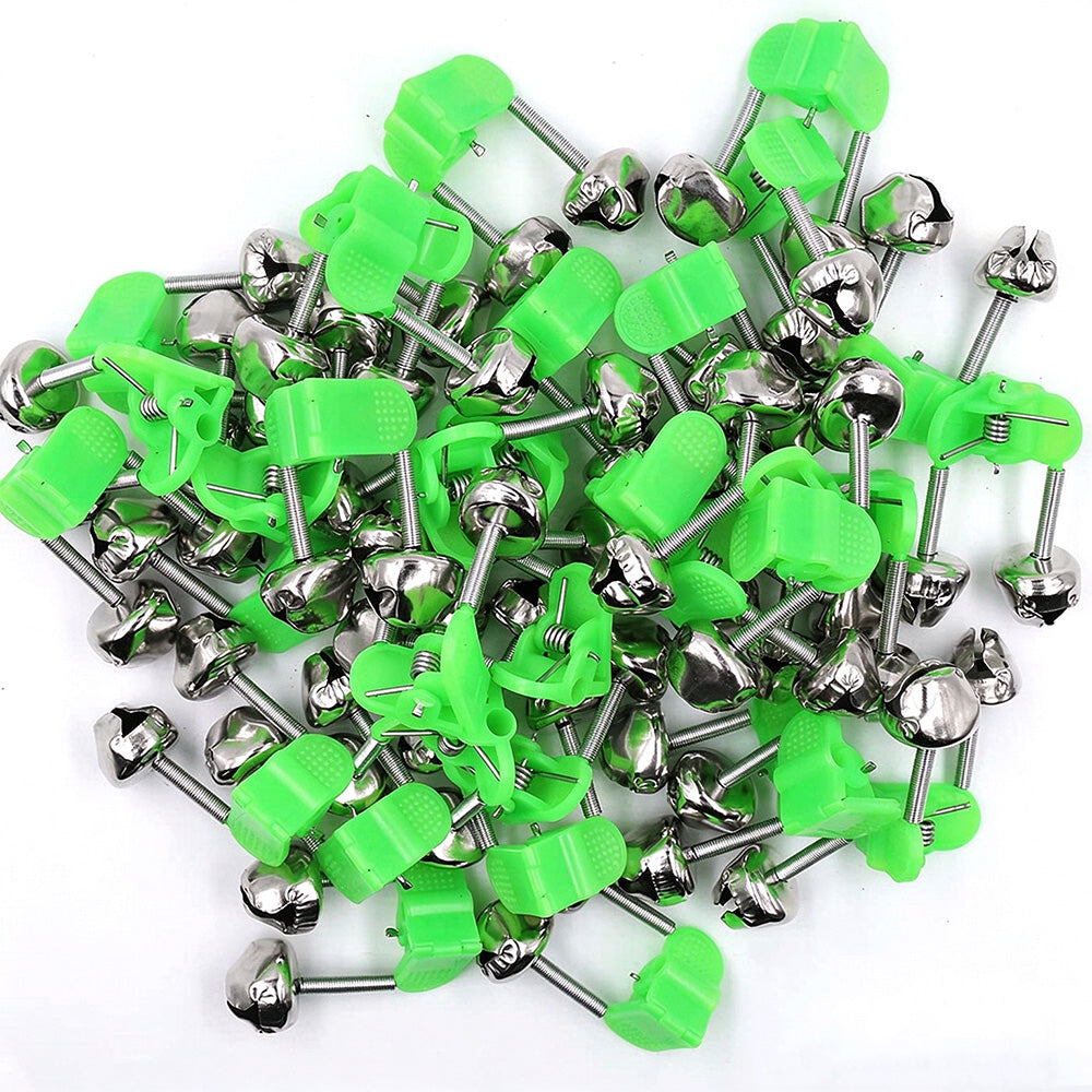 20 Pcs Fishing Bite Alarm Bells for Rod Tips Day and Night
