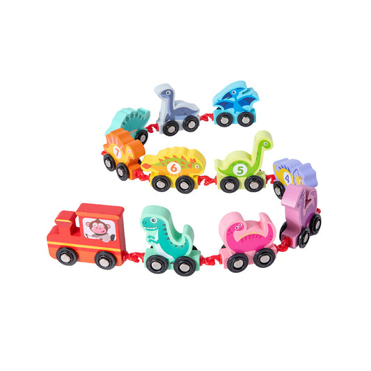 Wooden Number Train Toy Set Early Educational Toys-Dinosaur