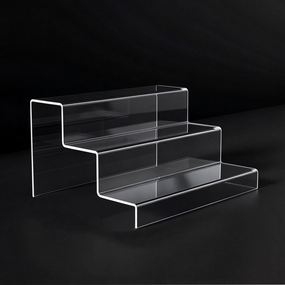 2 or 3 Tier Clear Acrylic Step Display Stand for Collectibles and Figures