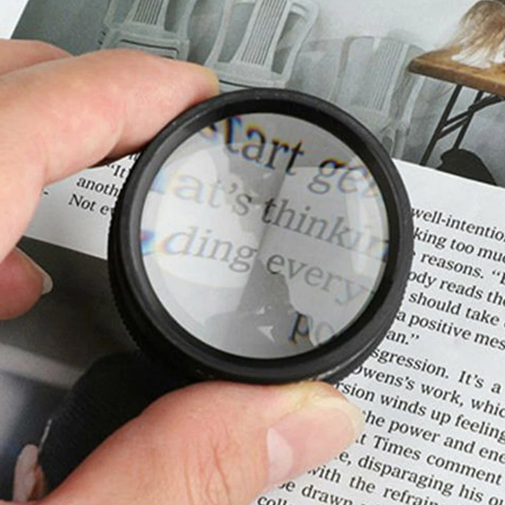 30X Magnifying Glass Optical Lens for Jewelry Coin Inspection Black