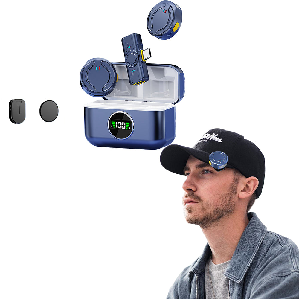 Wireless Lavalier Microphone with Charging Case for iPhone iPad Android