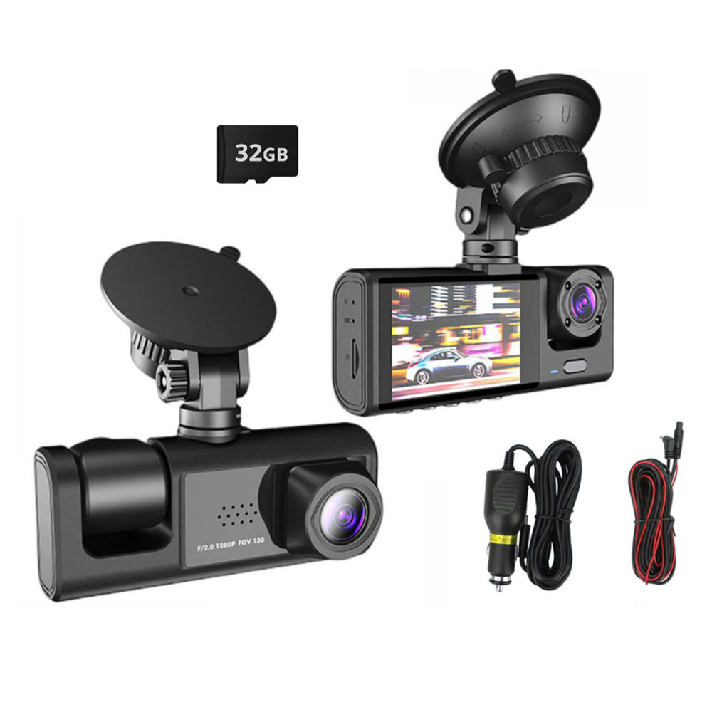 Car Dash Cam Front and Rear Inside 3 Cameras 1080P Car Rearview Mirror