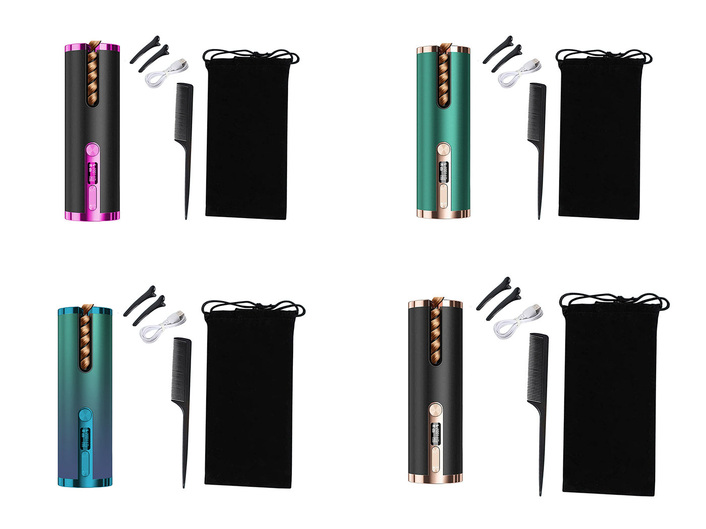 Cordless USB Rechargeable Auto Rotating Hair Curler
