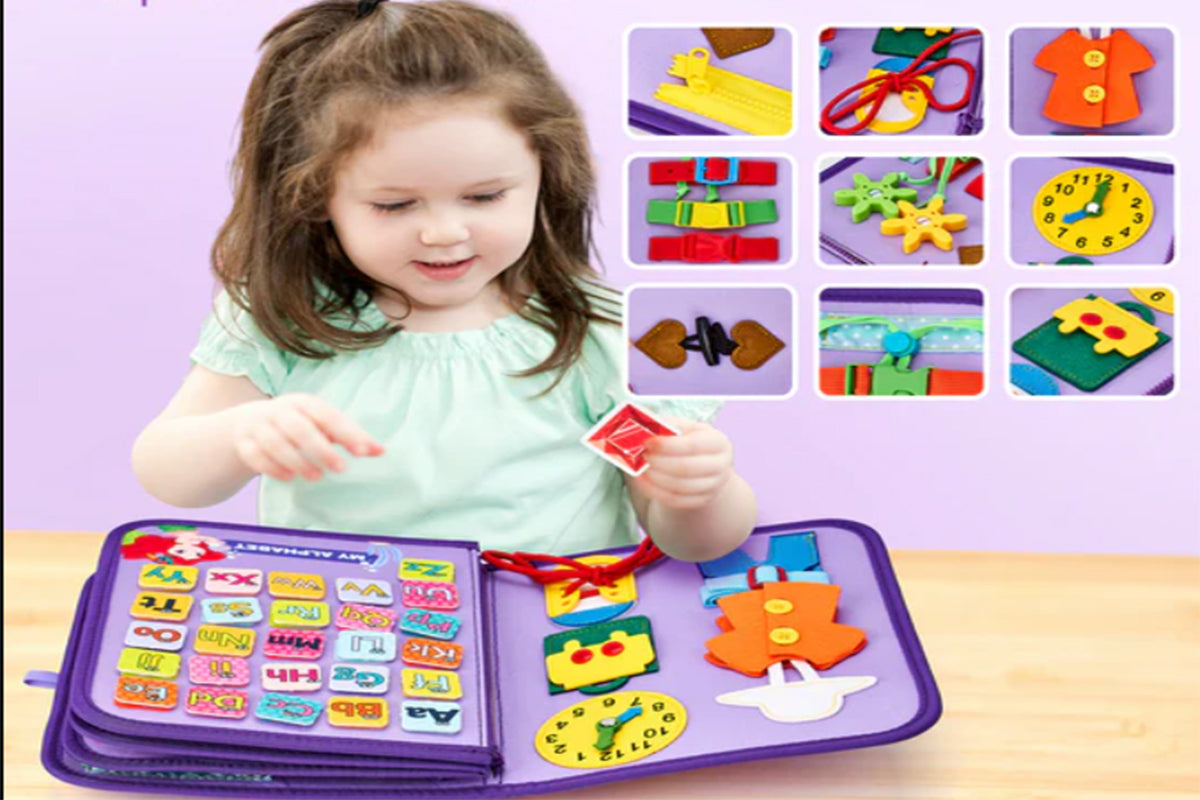 Montessori Busy Board Backpack Sensory Learning Portable Educational Activity Toy for Kids