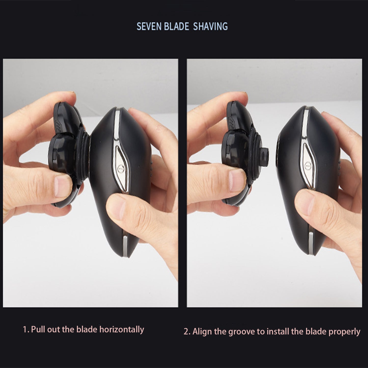 5 in 1 7D Blade Detachable Electric Head Shaver for Men