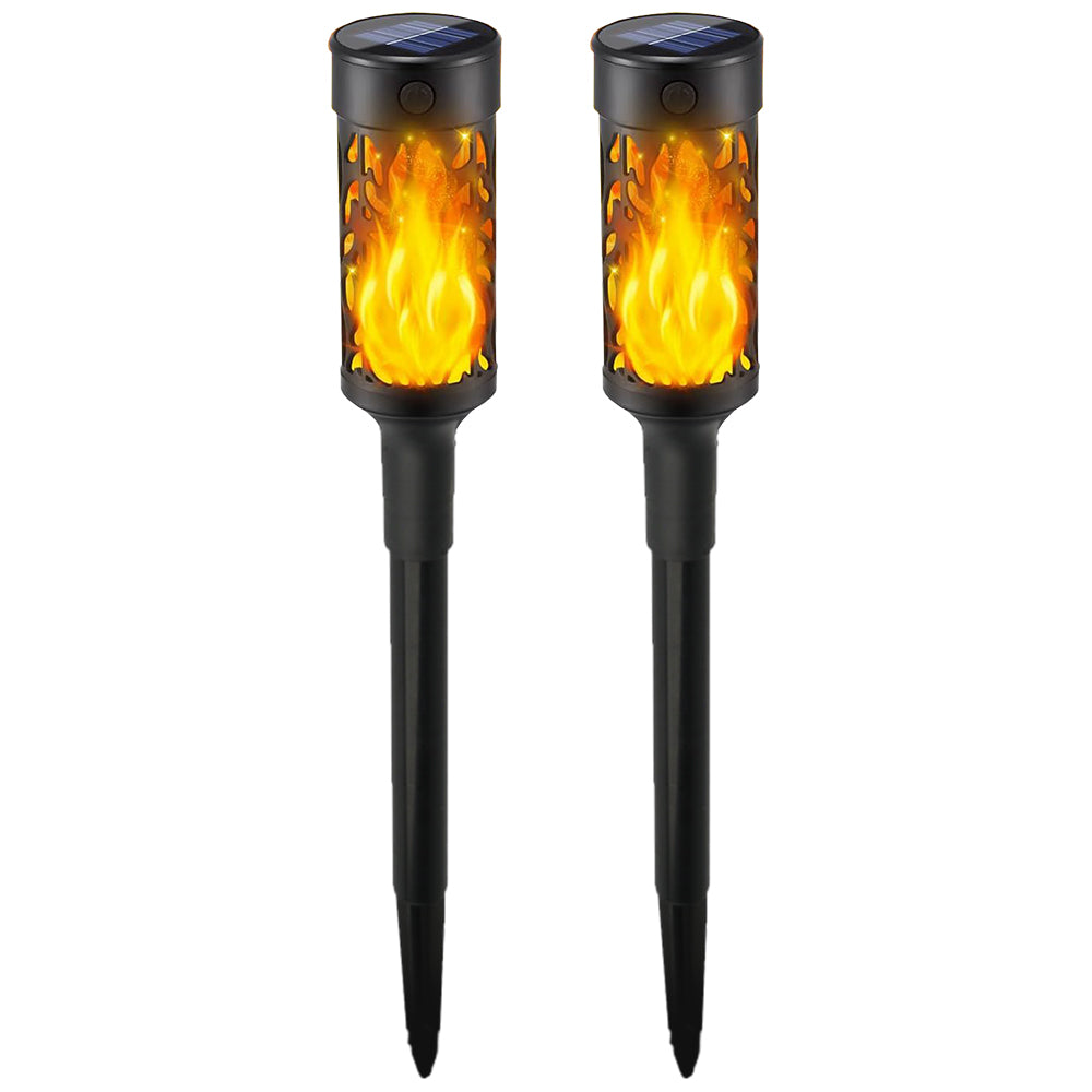 2Pcs Solar LED Tiki Torch with Flickering Flame Solar Outdoor Light