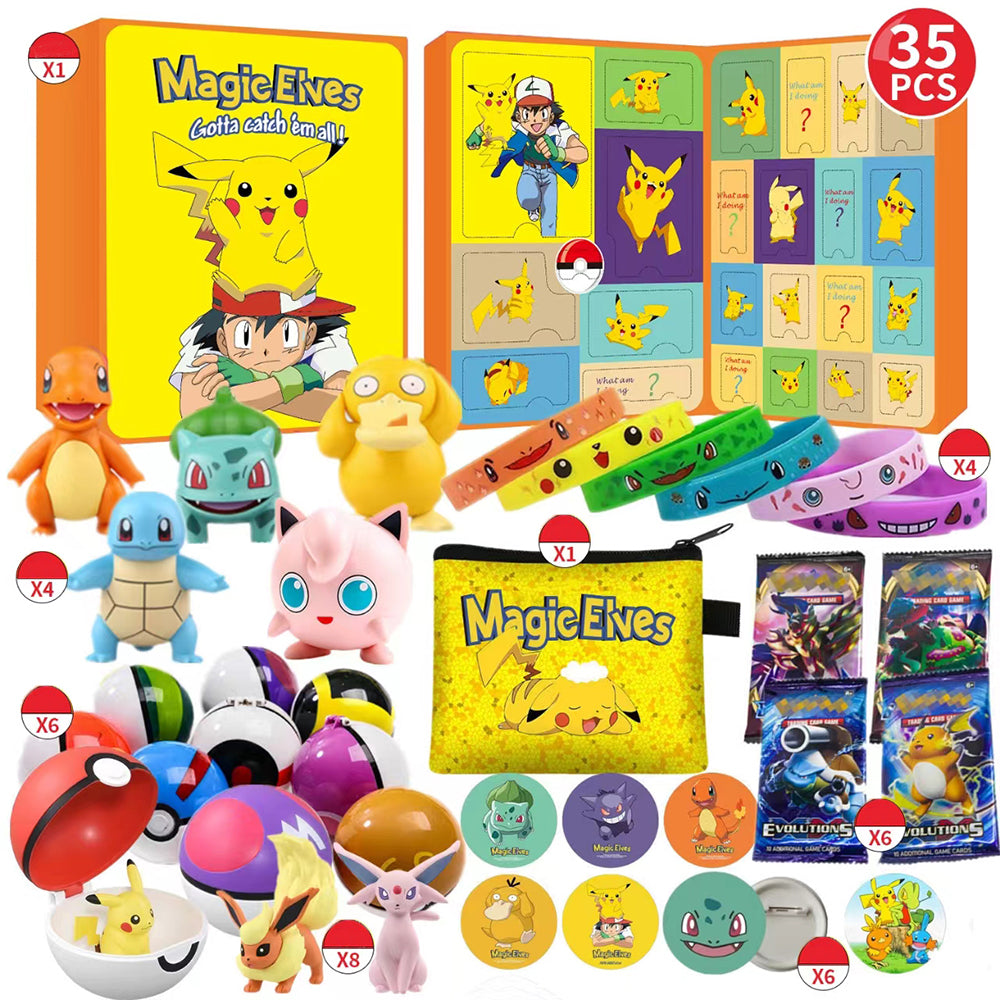 35/38Pcs Pokémon Inspired Christmas Advent Calendar