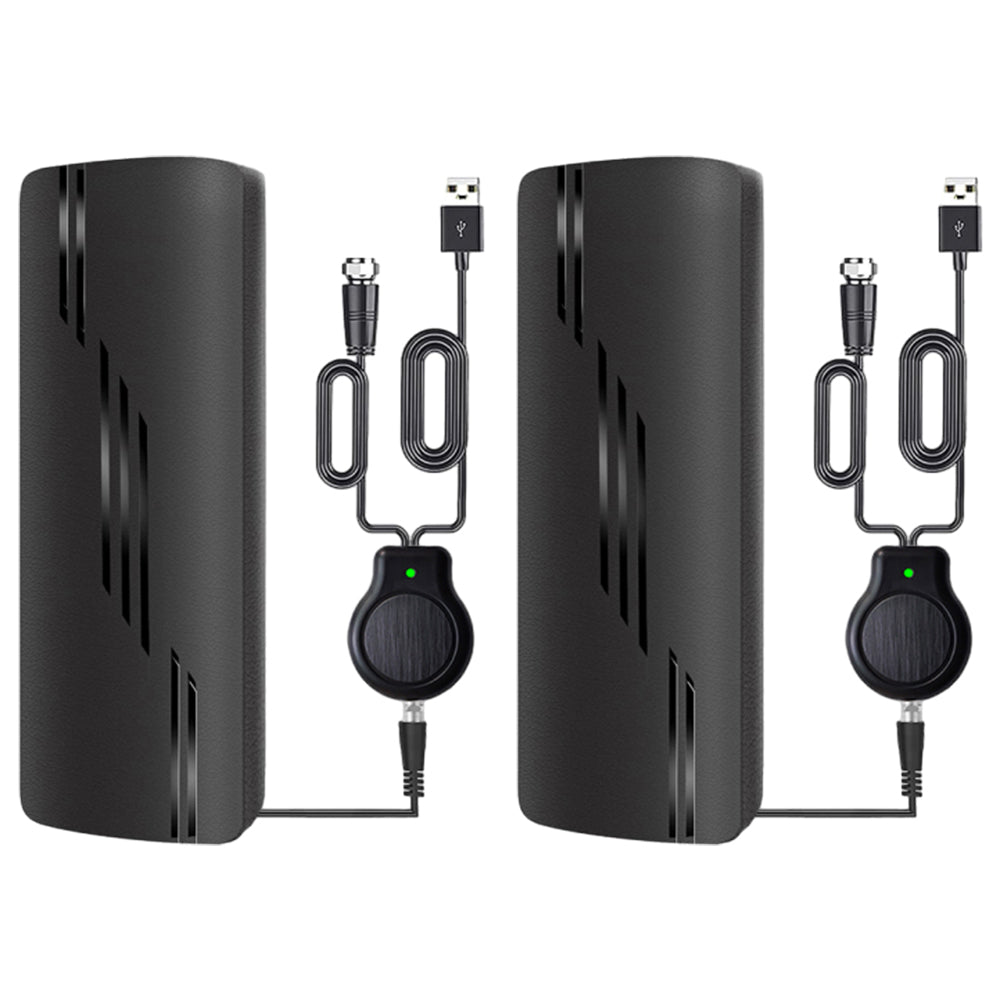 2Pcs 4K 1080P Digital HDTV Antenna Indoor Outdoor Amplified Signal Booster Support