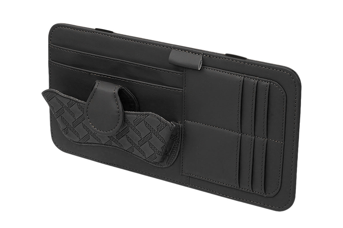 Car Sun Visor Organizer with Card Slots Sunglasses Holder Auto Interior Accessories Storage Holder with Tickets Slots