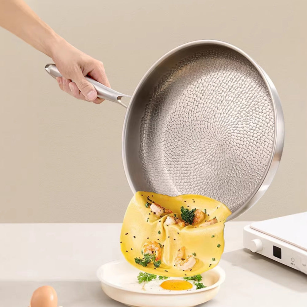 Stainless Steel Frying Pan Nonstick PFAS Free Oven Safe 1000F All Stoves