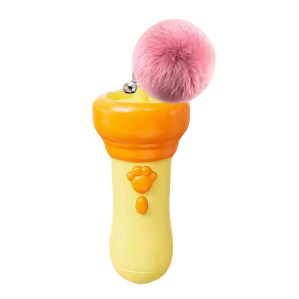 Automatic Cat Teaser Launcher with Retractable Cord and 2 Plush Balls for Cats Dogs