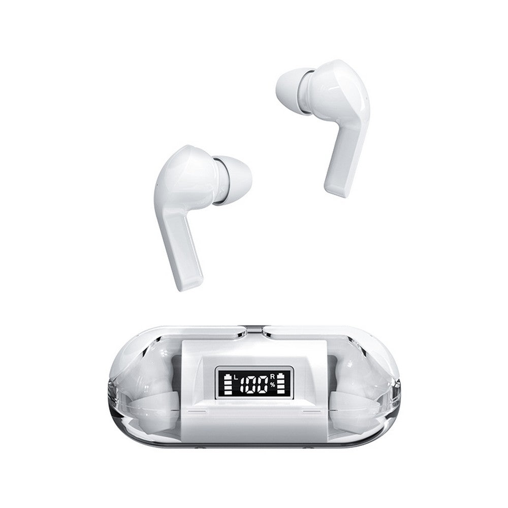 TWS Bluetooth In-ear Transparent Case LED Display Hearing Aid Mini Headphones