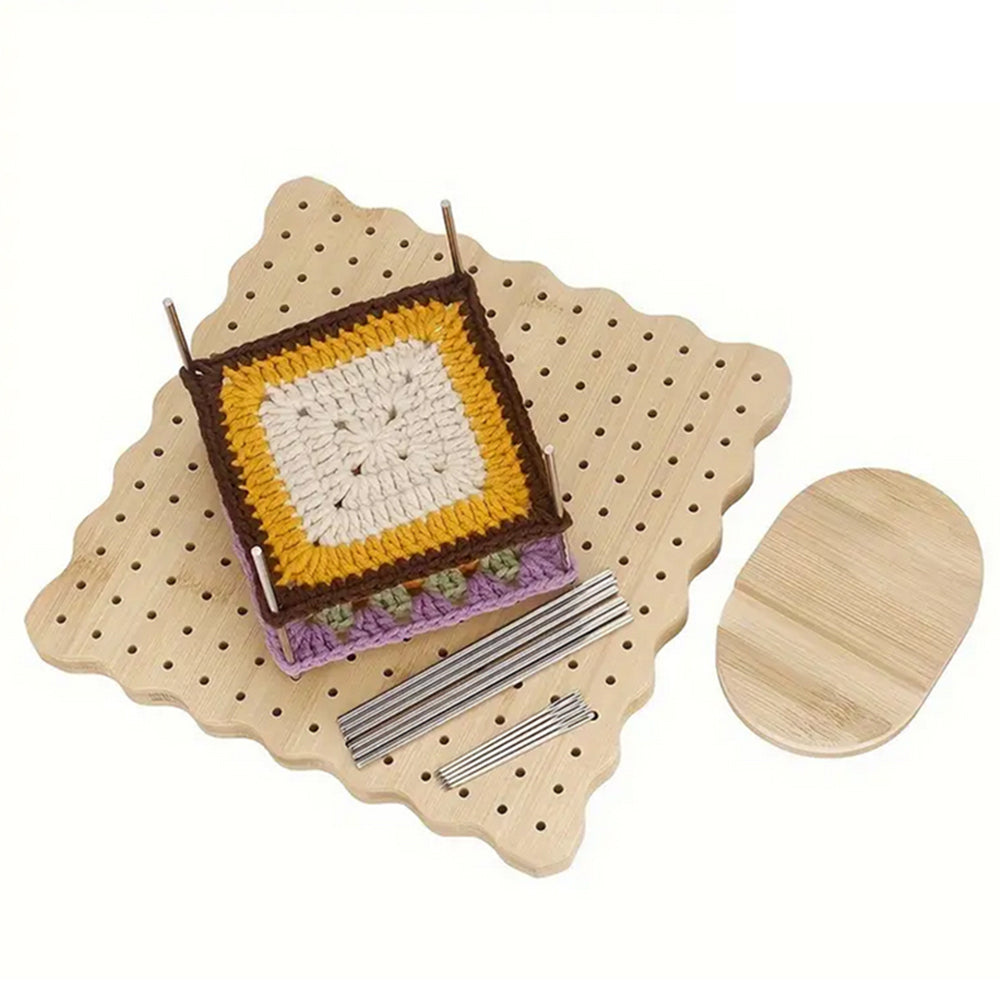 Wooden Blocking Board for Knitting and Crochet with Pins and Needles