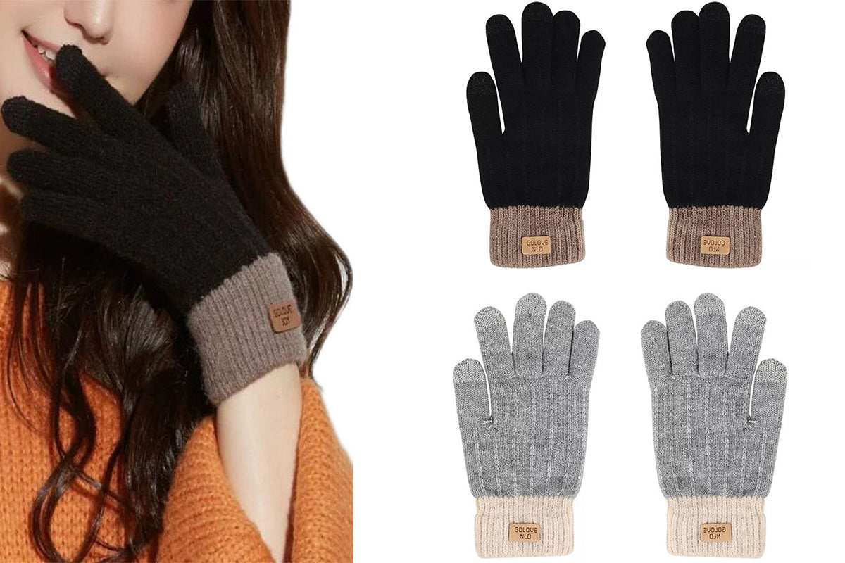 Women Touch Screen Knitted Gloves