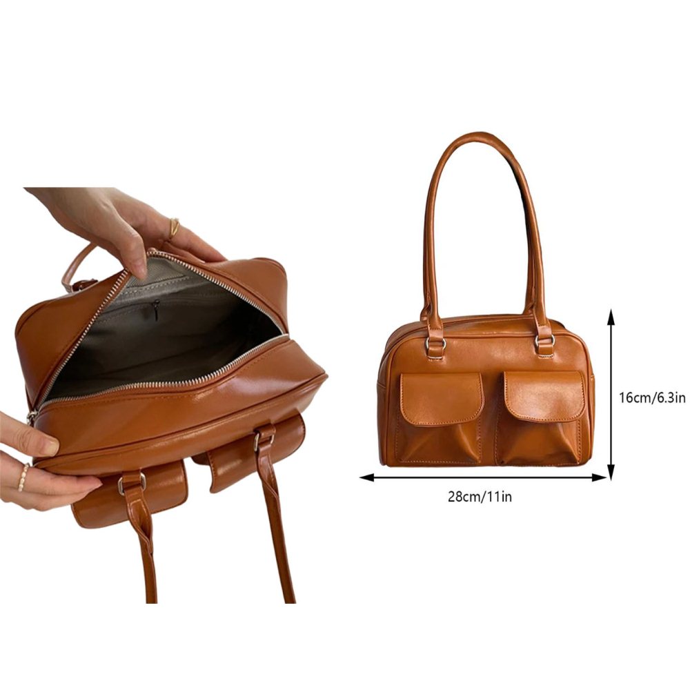 Women Pu Leather Underarm Bag Business Shoulder Bag