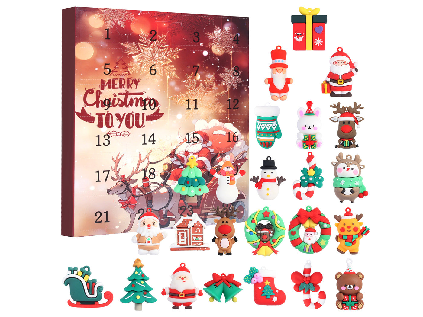 Christmas 24 Days Countdown Advent Calendar Christmas Ornaments
