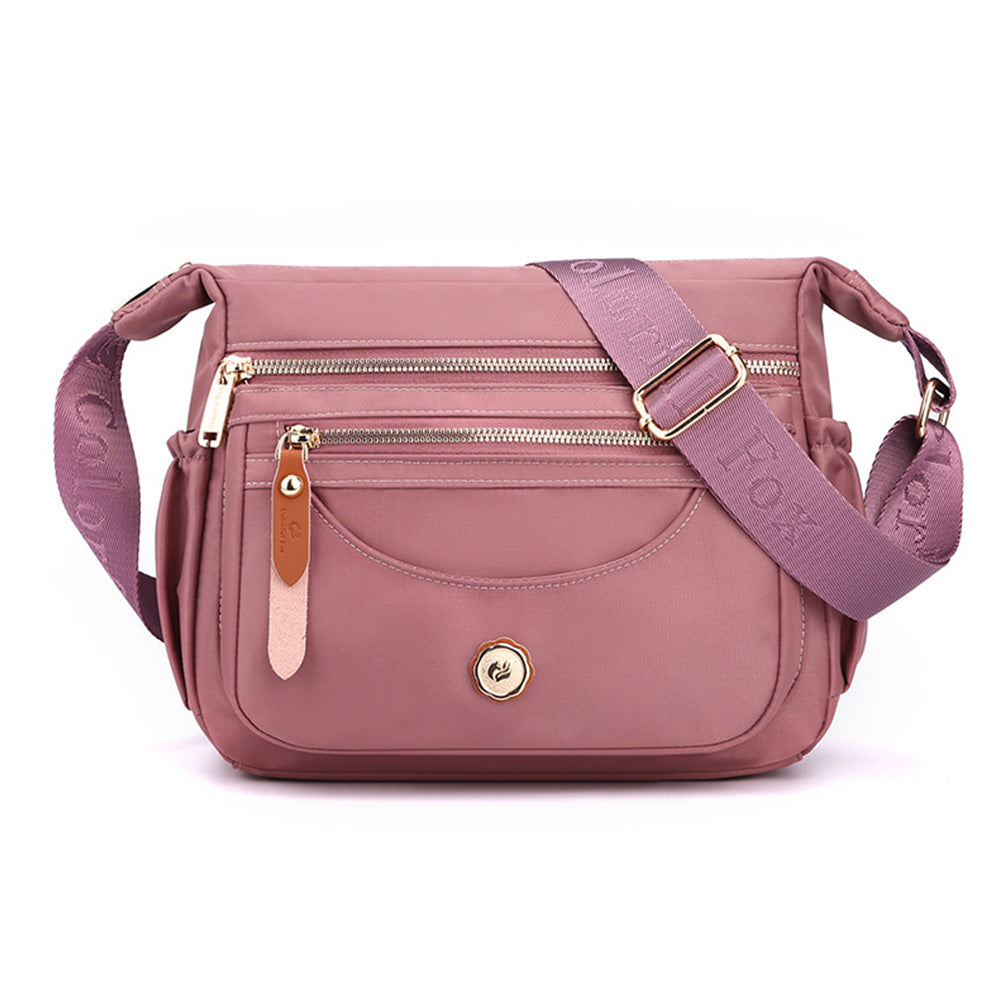 Multi-Pocket Splash-Proof Nylon Crossbody Shoulder Bag