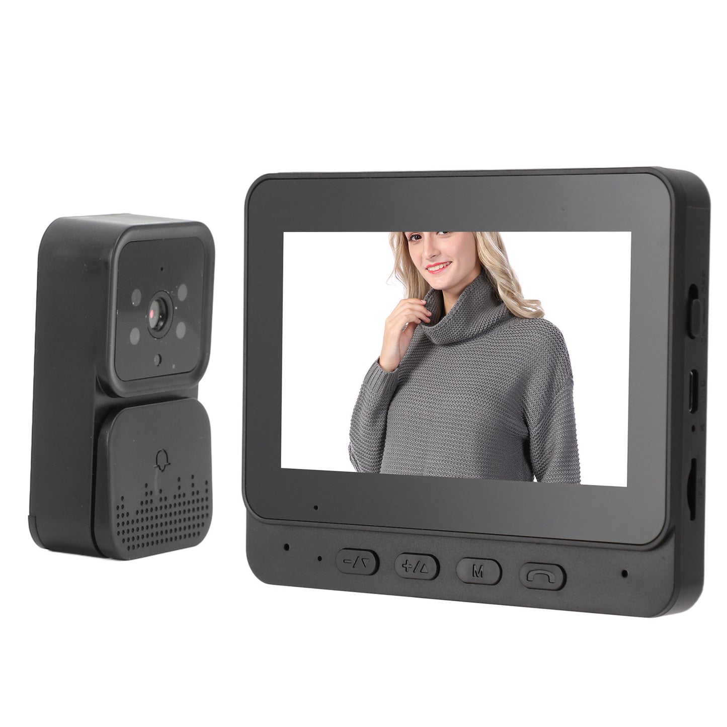 Wireless WiFi 1080P Video Doorbell Camera with Monitor 2 Way Audio Infrared Night Vision 2.4GHz 120 Degree Lens