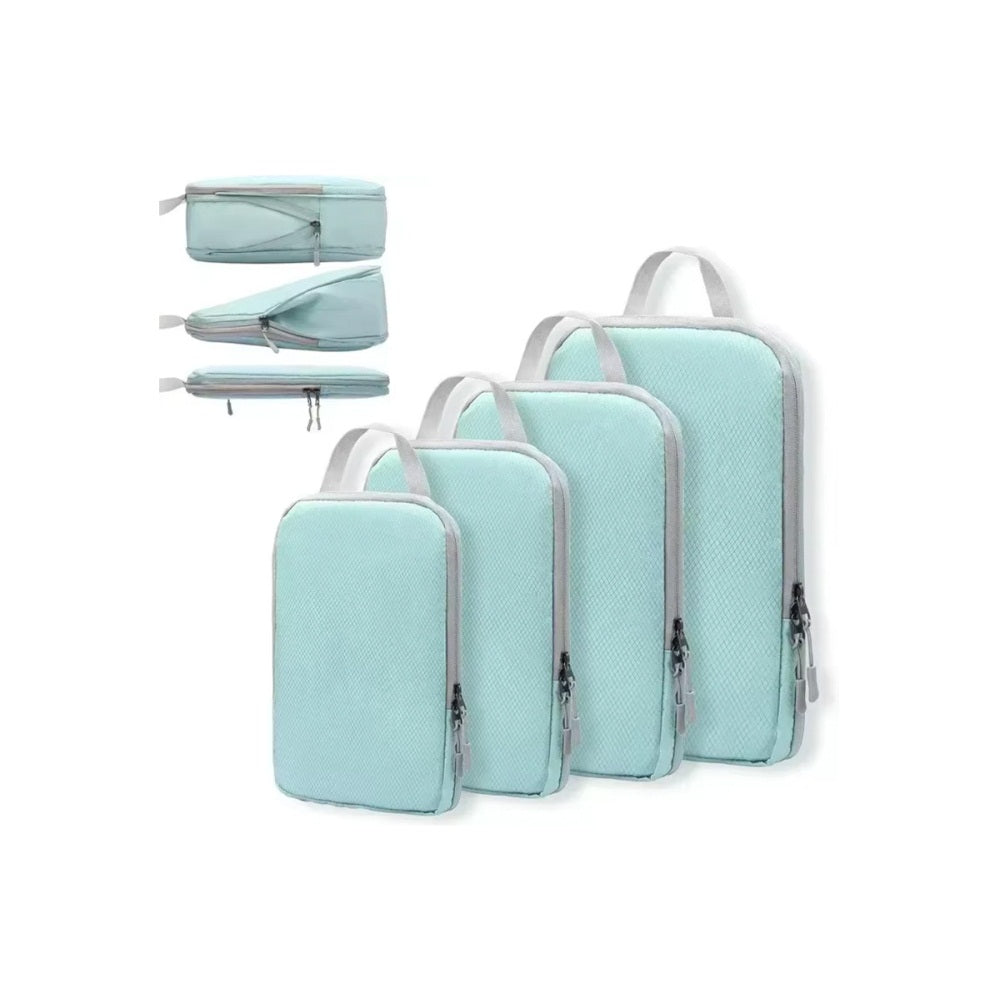 4Pcs Zipper Compression Storage Packing Bags Travel Luggage Organizers