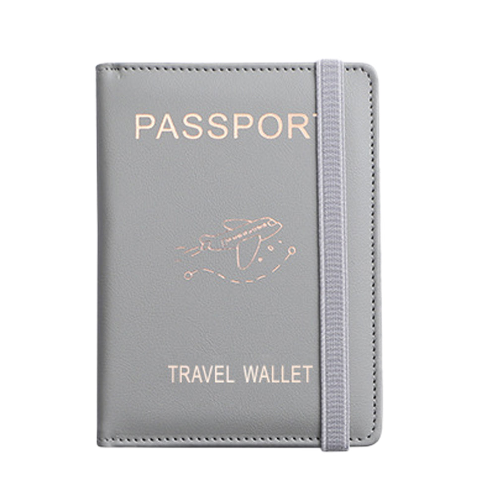 RFID Blocking Travel Passport Holder with Elastic Strap