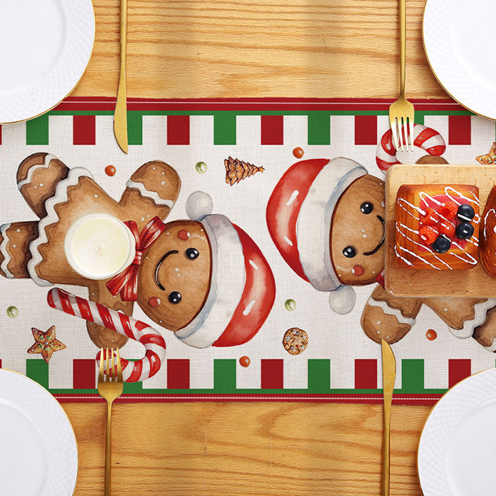 2Pcs 180x33CM Christmas Table Runner Xmas Party Dinning Table Flag Decor