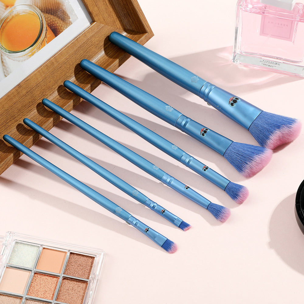 6Pcs Stitch Inspired Spectrum Makeup Brushes Set