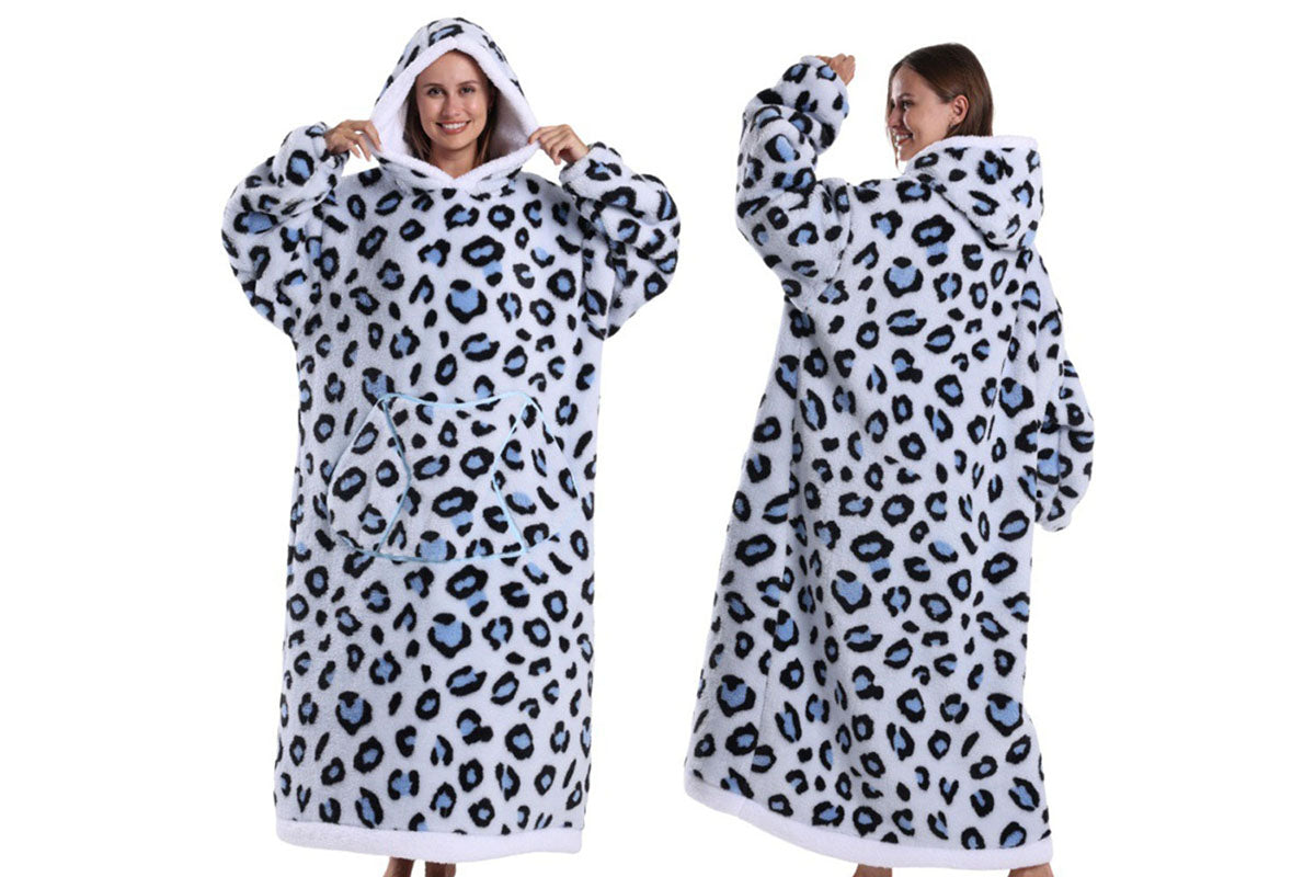 Wearable Blanket Hoodie Oversized Plush Fleece Hooded Blanket