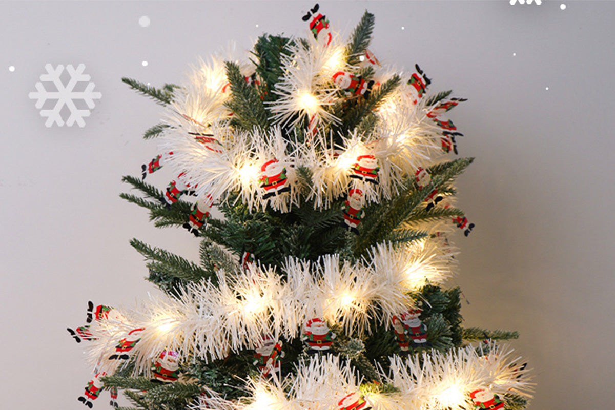 5M Christmas LED Garland with 50 Warm White Lights for Indoor Outdoor Tree Decoration