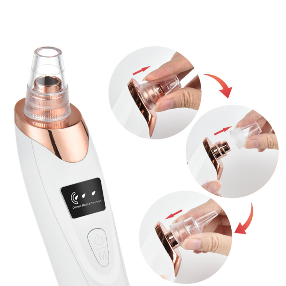 Vacuum Blackhead Remover Facial Skin Pore Acne Pimple with 5 Suction Probes 4 Acne Needles