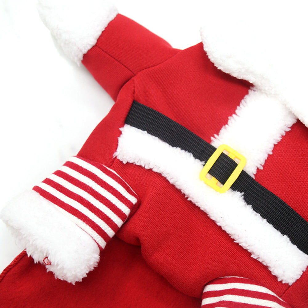 Pet Christmas Santa Claus Costume Coat With A Hat Cat Dog Christmas Party Apparel