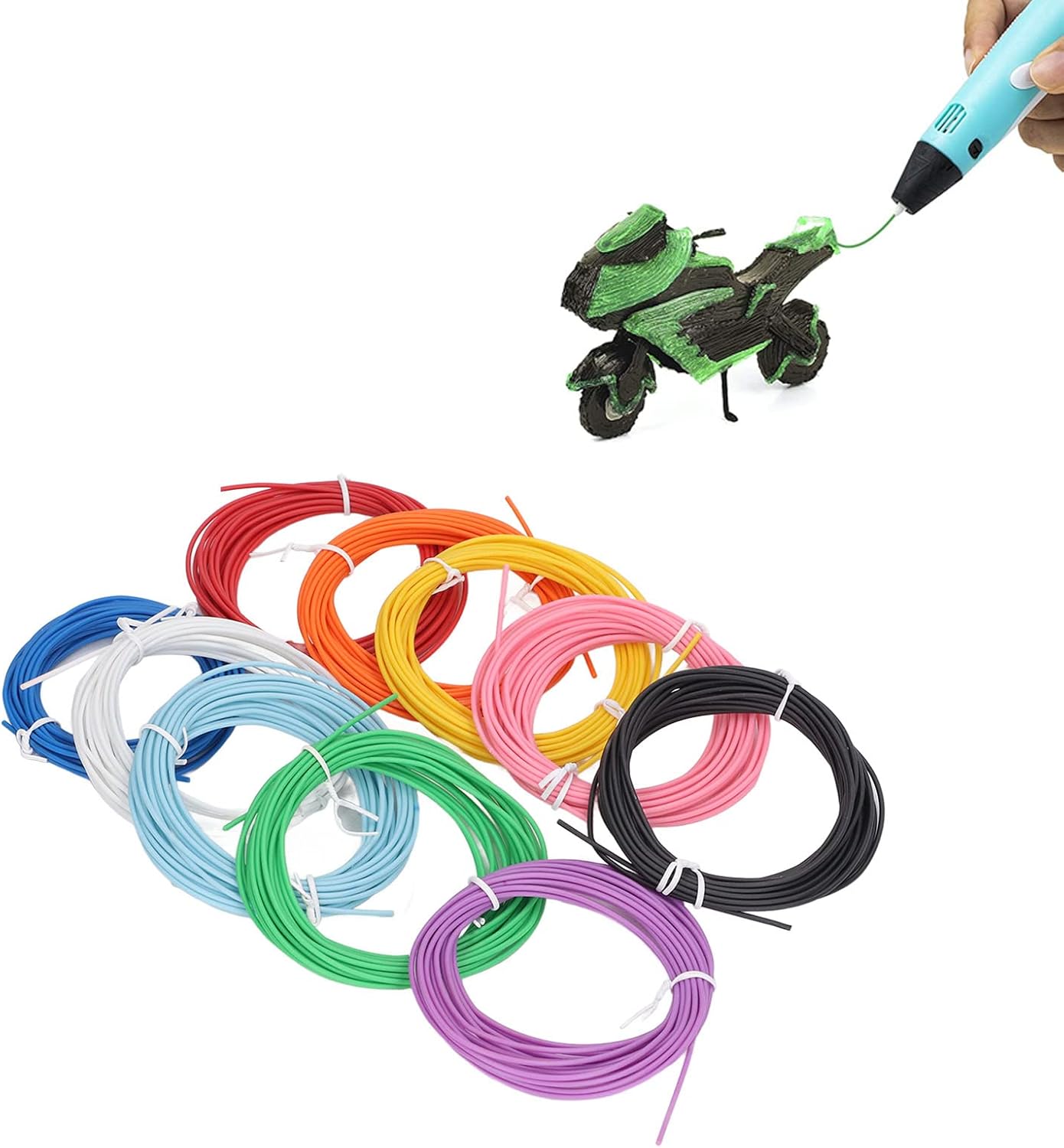 10 Rolls of PCL Filaments Refill for 3D Printing Pen