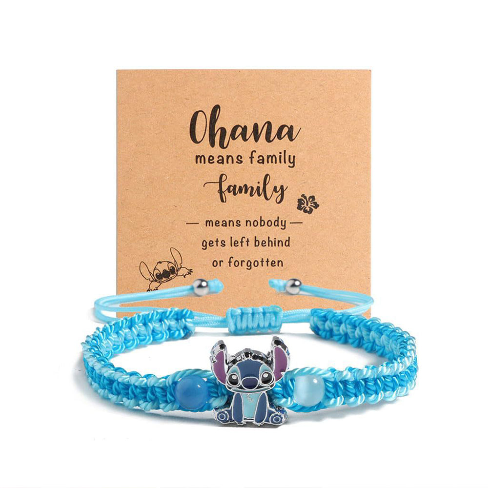 Lilo & Stitch Inspired Ohana Means Family Braided Bracelet