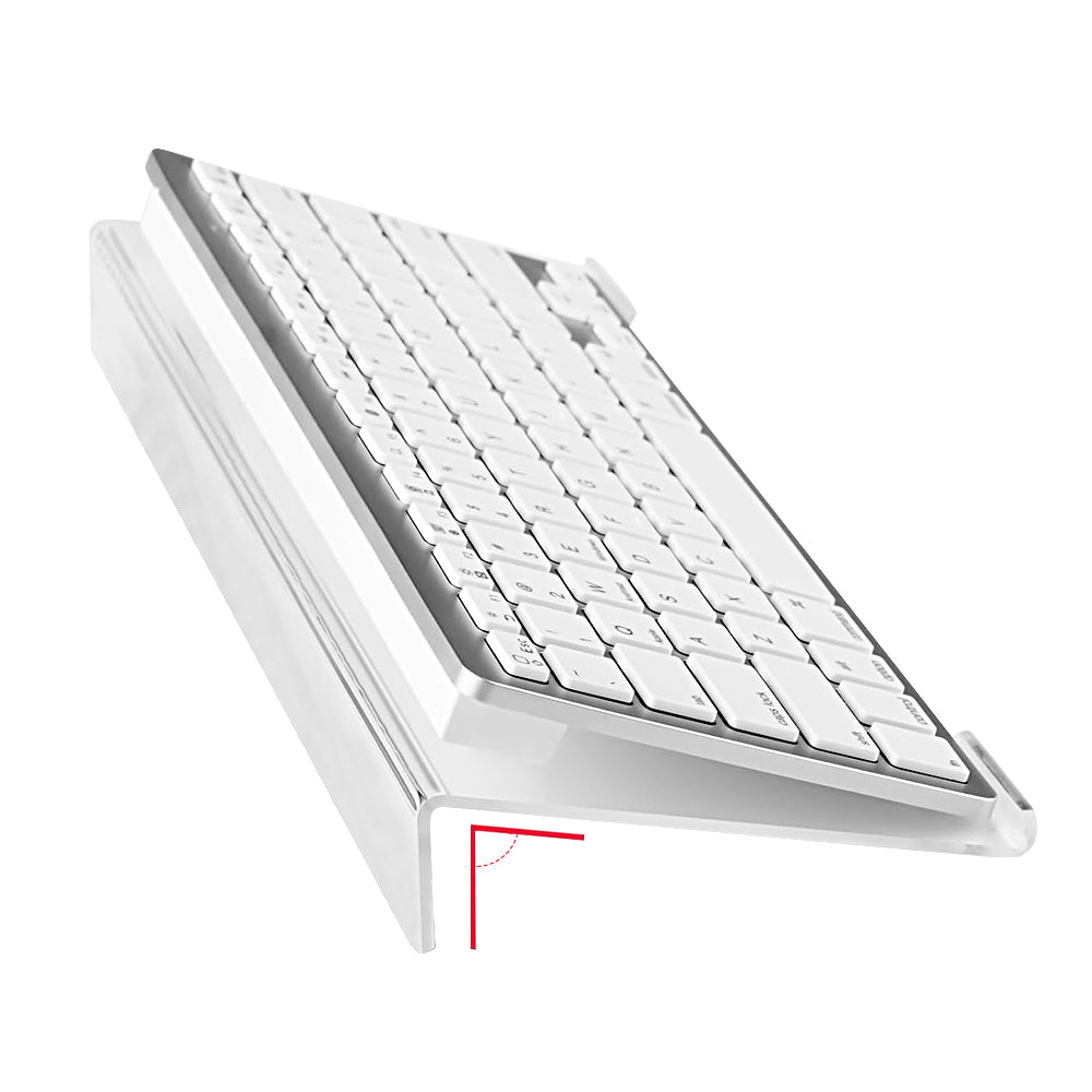 Clear Acrylic Tilted Computer Keyboard Holder With Non-slip Strip
