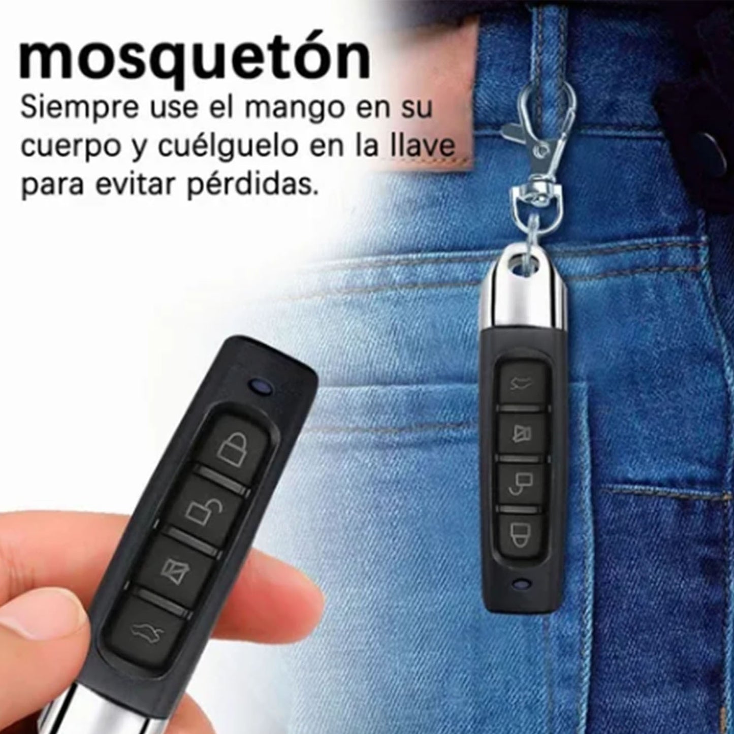 Wireless Remote Control Key Fob 4 Buttons 433MHz Copy Remote Control for Electric Gate Garage Door