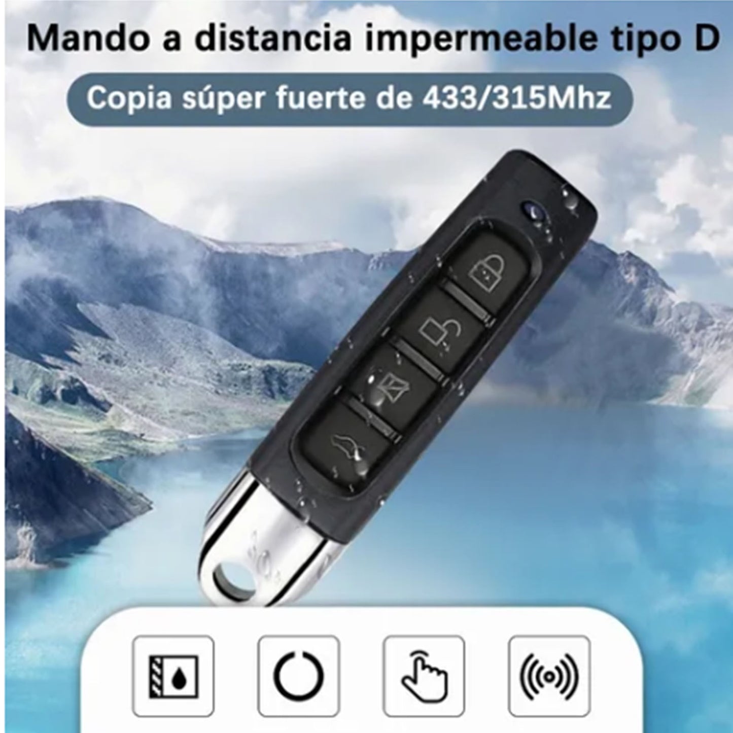 Wireless Remote Control Key Fob 4 Buttons 433MHz Copy Remote Control for Electric Gate Garage Door