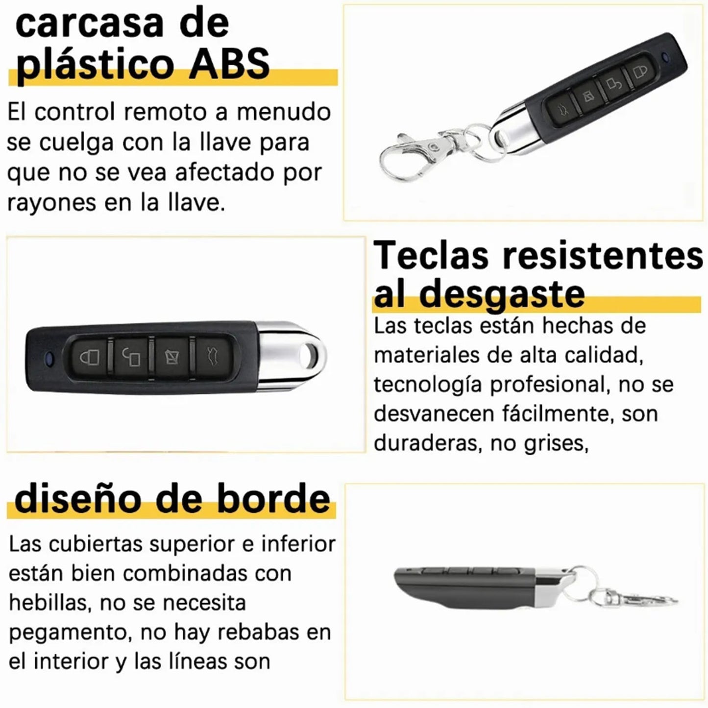 Wireless Remote Control Key Fob 4 Buttons 433MHz Copy Remote Control for Electric Gate Garage Door