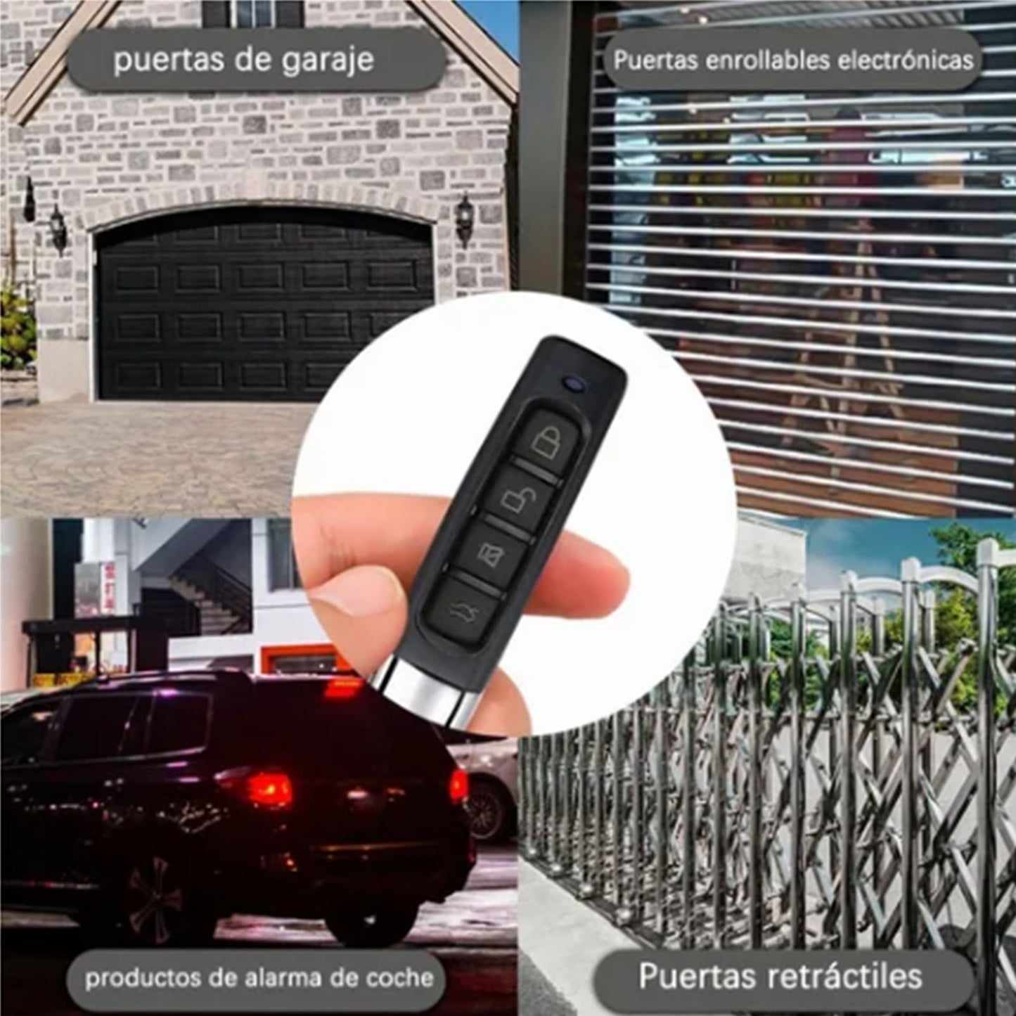 Wireless Remote Control Key Fob 4 Buttons 433MHz Copy Remote Control for Electric Gate Garage Door