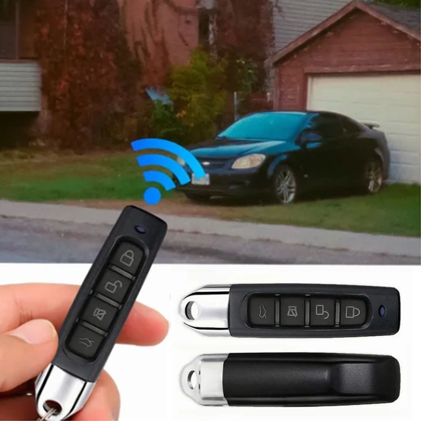 Wireless Remote Control Key Fob 4 Buttons 433MHz Copy Remote Control for Electric Gate Garage Door