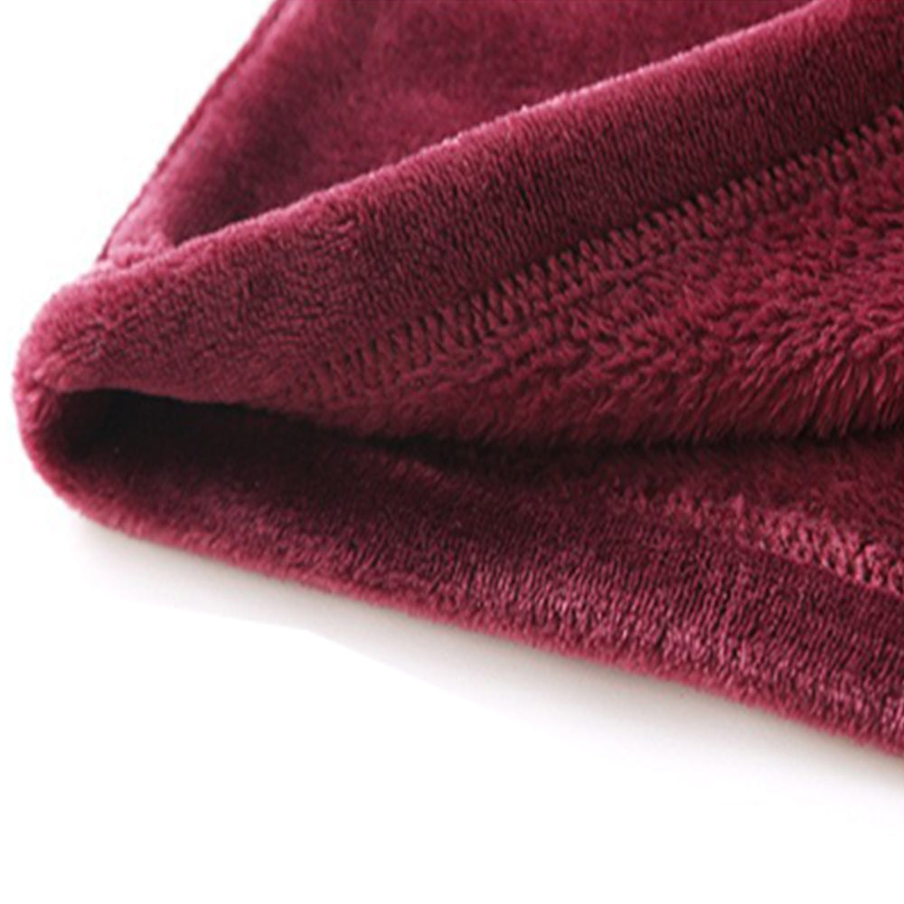 Winter Long Flannel Hooded Bath Robe