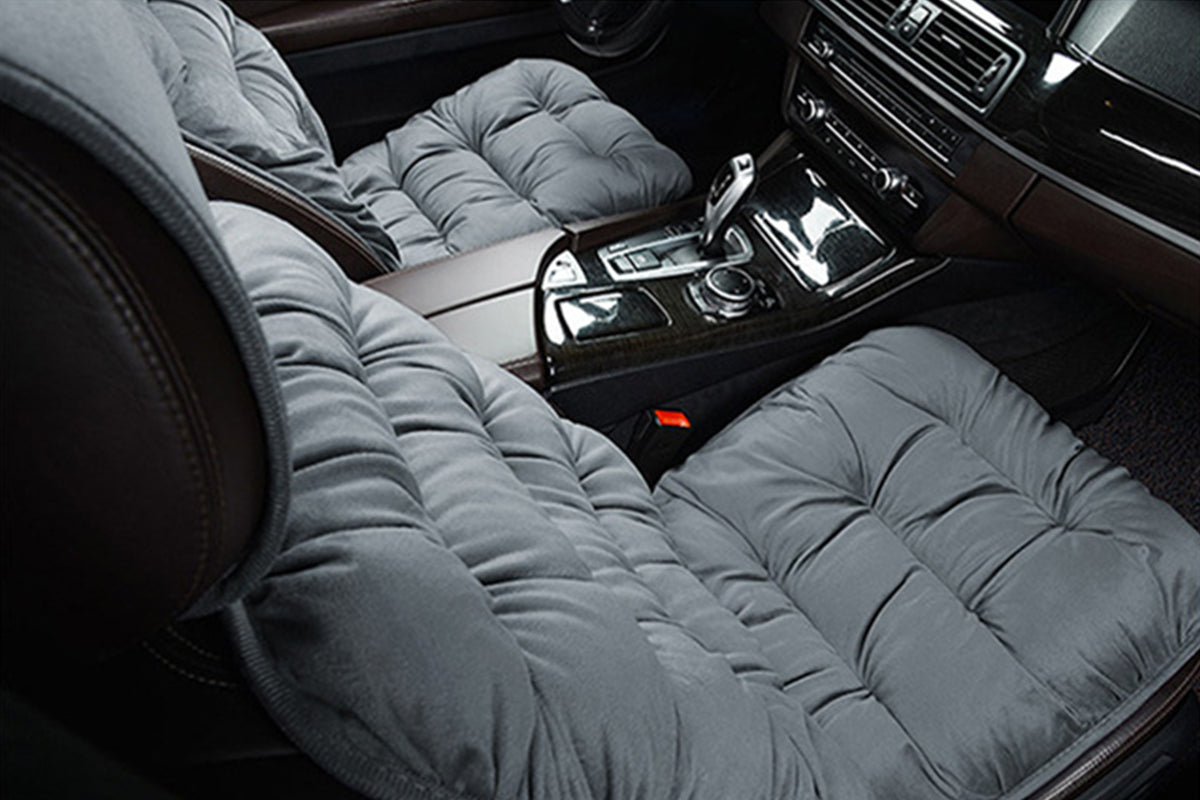 Single Winter Short Plush Auto Seat Cushion and Backrest Cover