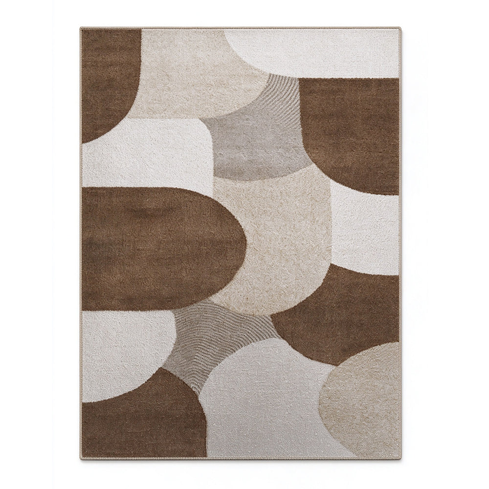 Short Plush Living Room Area Rug with Slip Resistant Dotted Backing-Style 4