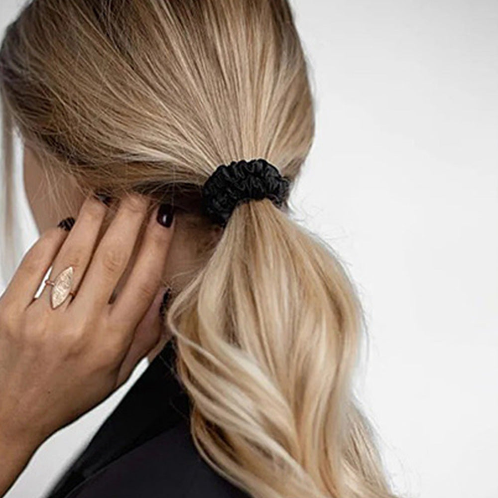 4 Pack 19 Momme Mulberry Silk Scrunchies Elastic Hair Ties for Women