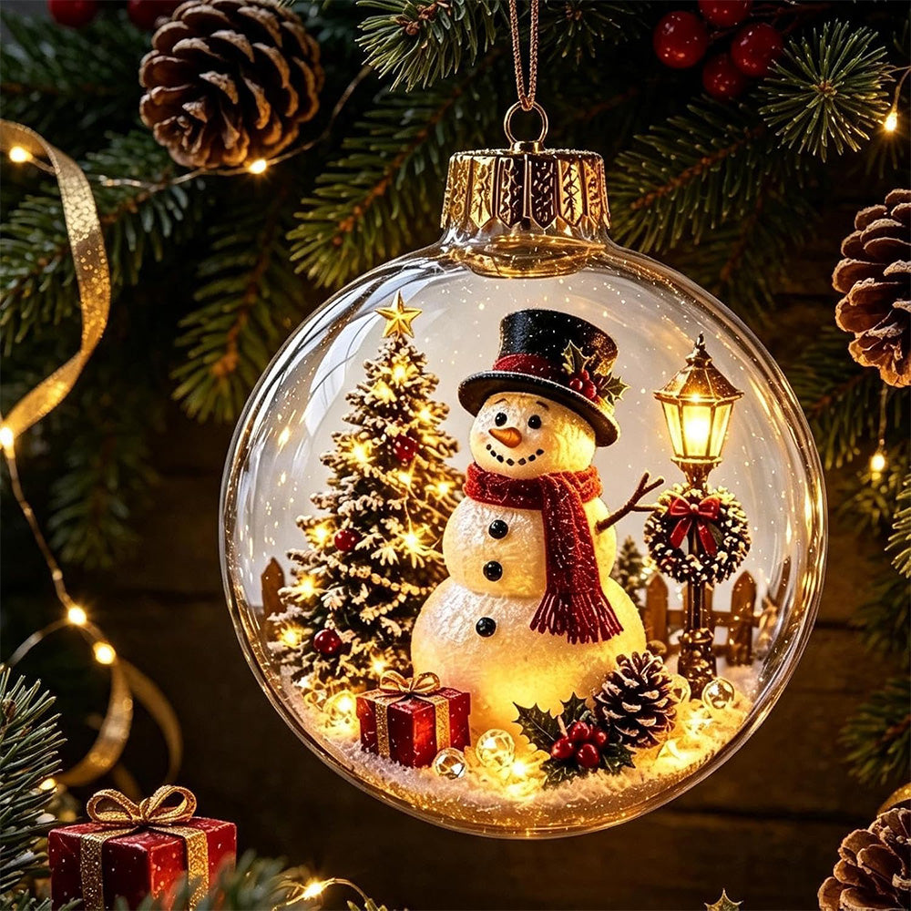2 Pack 8cm Clear Plastic Fillable Christmas Ball Ornaments
