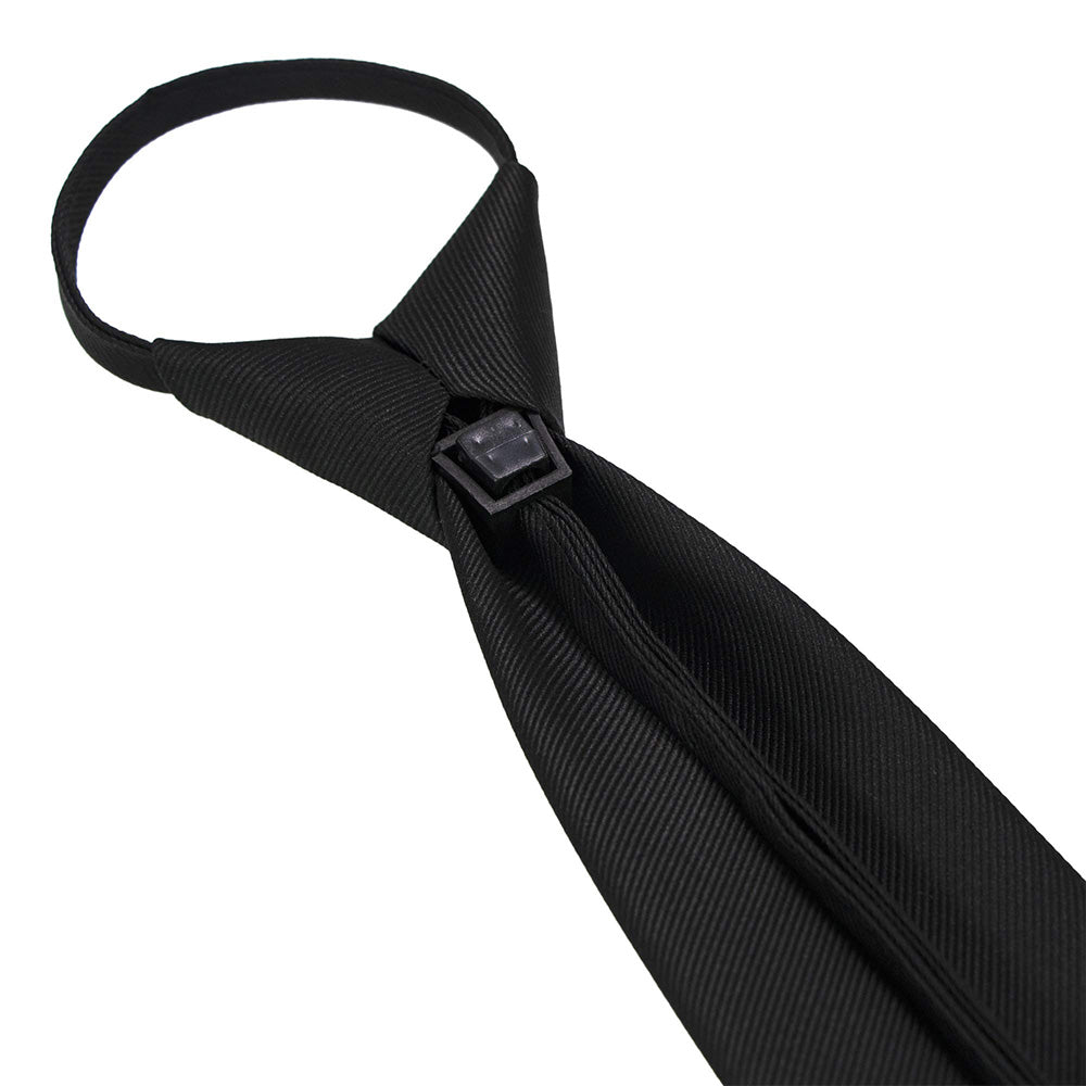 Men Pre-Tied Zip Necktie 8 cm for Wedding Business Formal Wear