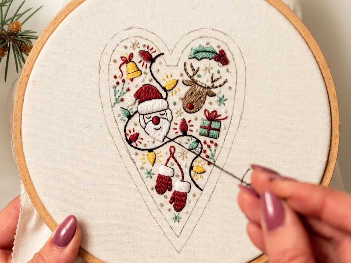 DIY Embroidery Christmas Ornament Kits Christmas Tree Hanging Ornament