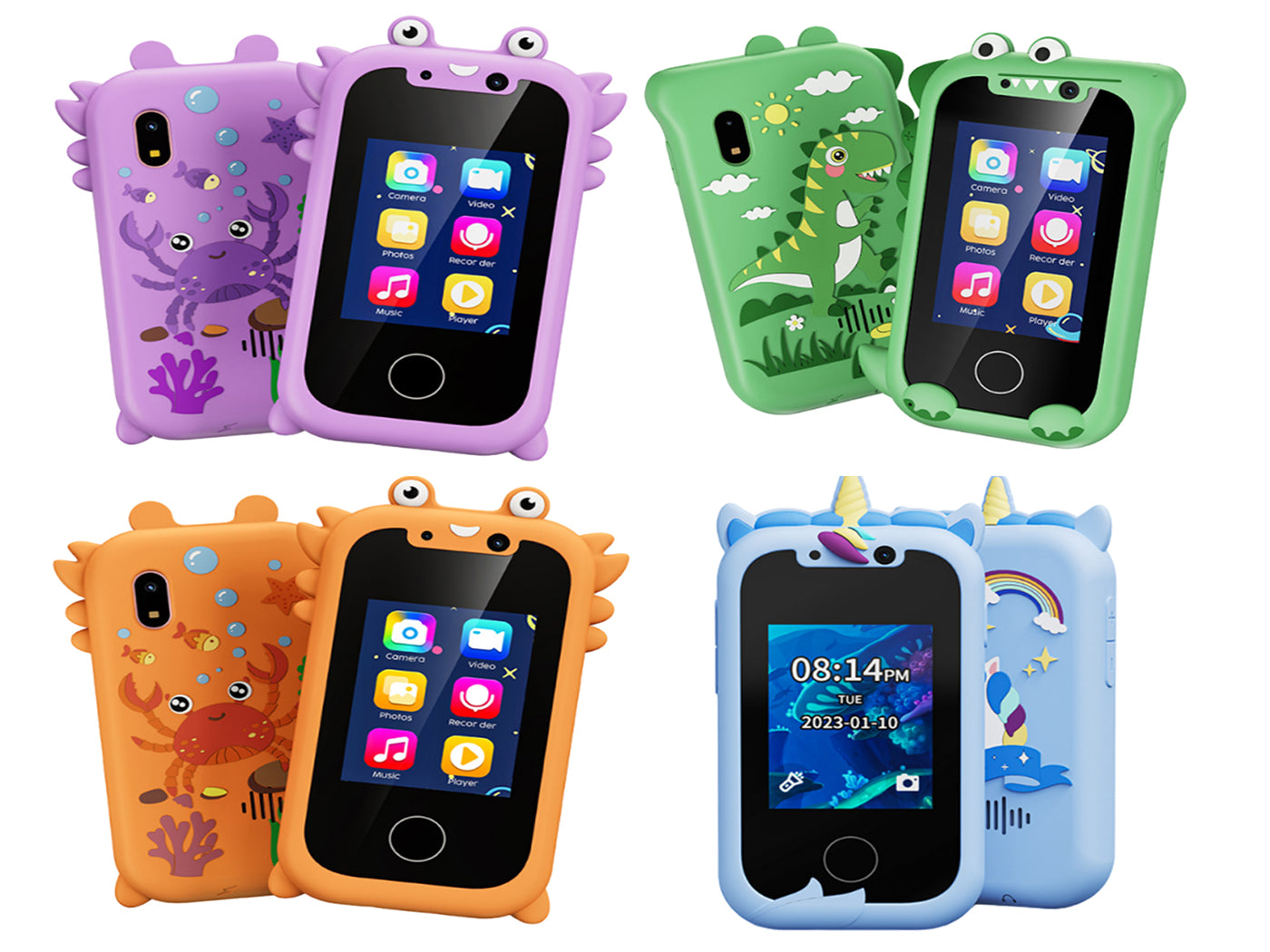 Kids Smart Phone Toy With Dual Camera Touchscreen Toy Phones For Kids With 512MB Card