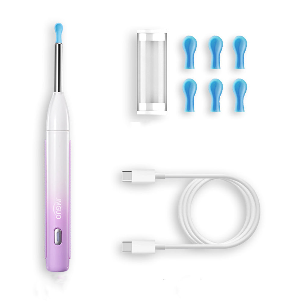Wireless Ear Wax Removal Visual Ear Pick 6 LED Endoscope Otoscope with One-Piece Ear Scoops