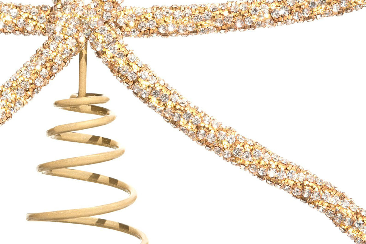 Sparkling Christmas Tree Top Bow for Holiday Decoration